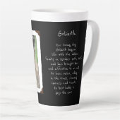 Pet Photo Dedication Memory Wording Latte Mok (Rechterhoek)
