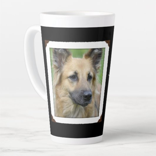 Pet Photo Dedication Memory Wording Latte Mok (Linkerhoek)
