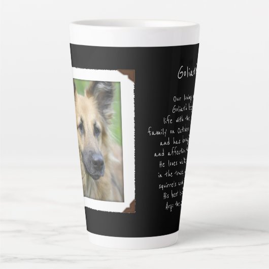 Pet Photo Dedication Memory Wording Latte Mok (Voorkant)