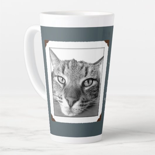 Pet Photo Dedication Memory Wording Latte Mok (Linkerhoek)