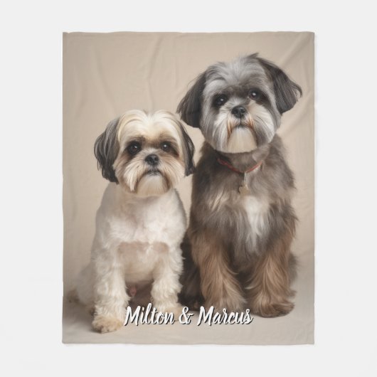Pet Photo Deken met naam Leuke Memorial Gift (Voorkant)