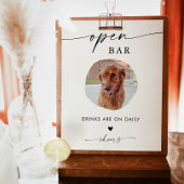 Pet Photo Drink teken | Bruiloft Open Bar Teken Poster