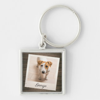 Pet Photo Frame Rustic Wood Personalized Sleutelhanger