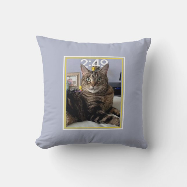 Pet Photo Gepersonaliseerd Cat Pillow Kussen (Voorkant)