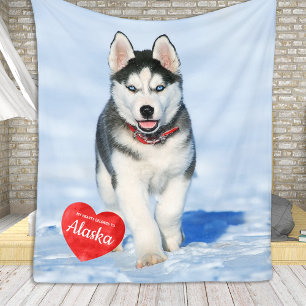 Pet Photo gepersonaliseerde eenvoudige chique Hond Fleece Deken