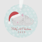 Pet Photo Gray Cat Kerstmis Ornament (voorkant)