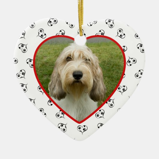 Pet Photo Heart Lijst - Aangepast Keramisch Ornament (Voorkant)