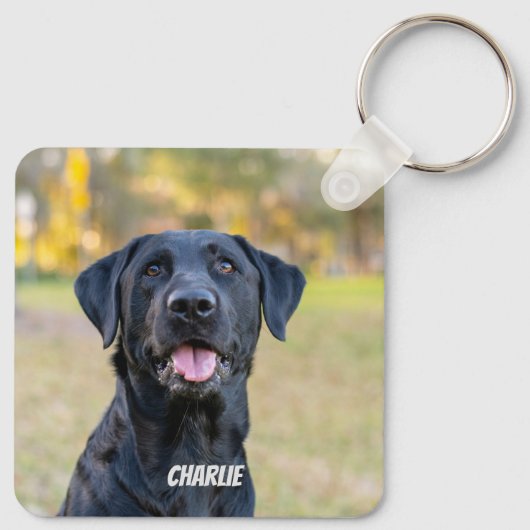 Pet Photo Hondenliefhebber Keepsake Sleutelhanger (Achterkant)