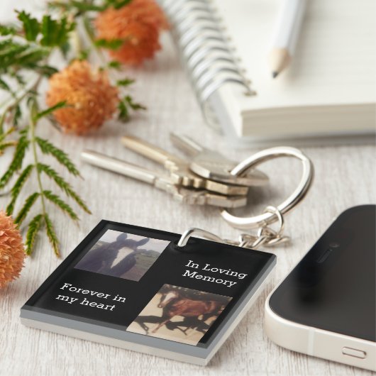 Pet Photo Horse Memorial Keepomwille Sleutelhanger (Voorkant Rechts)