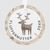 Pet Photo Jaar Herdenking Keepsake w Rendier Ornament (achterkant)