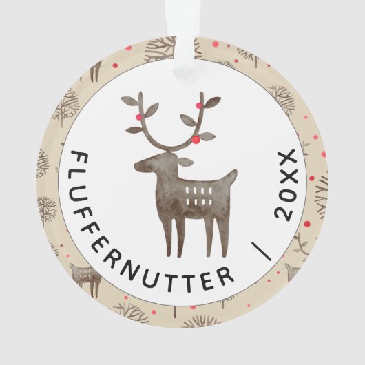 Pet Photo Jaar Herdenking Keepsake w Rendier Ornament (achterkant)