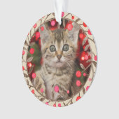 Pet Photo Jaar Herdenking Keepsake w Rendier Ornament (voorkant)