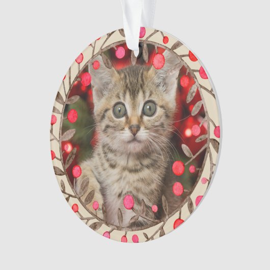 Pet Photo Jaar Herdenking Keepsake w Rendier Ornament (voorkant)