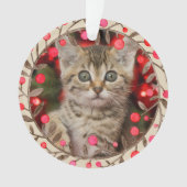 Pet Photo Jaar Herdenking Keepsake w Rendier Ornament (voorkant)