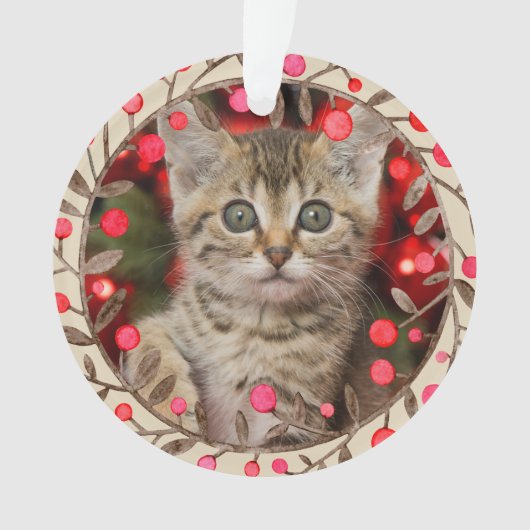 Pet Photo Jaar Herdenking Keepsake w Rendier Ornament (voorkant)
