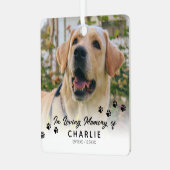 Pet Photo Keepsake Memorial Kerstmis Metalen Ornament (Voorkant links)