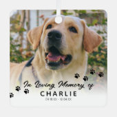 Pet Photo Keepsake Memorial Kerstmis Metalen Ornament (Voorkant)