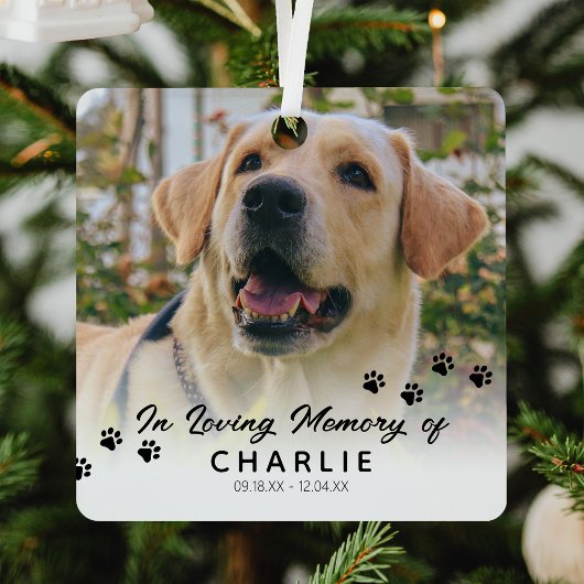 Pet Photo Keepsake Memorial Kerstmis Metalen Ornament