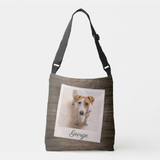 Pet Photo Lijst Rustic Wood - Aangepast Crossbody Tas