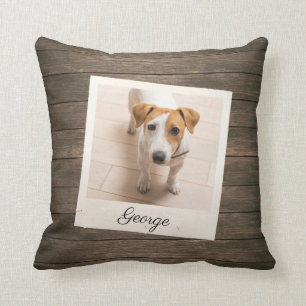Pet Photo Lijst Rustic Wood - Aangepast Kussen