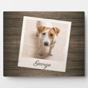 Pet Photo Lijst Rustic Wood - Aangepast Plaque Fotoplaat