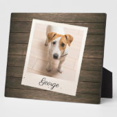 Pet Photo Lijst Rustic Wood - Aangepast Plaque Fotoplaat (Zijkant)