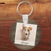 Pet Photo Lijst Rustic Wood - Aangepast Sleutelhanger (Voorkant)
