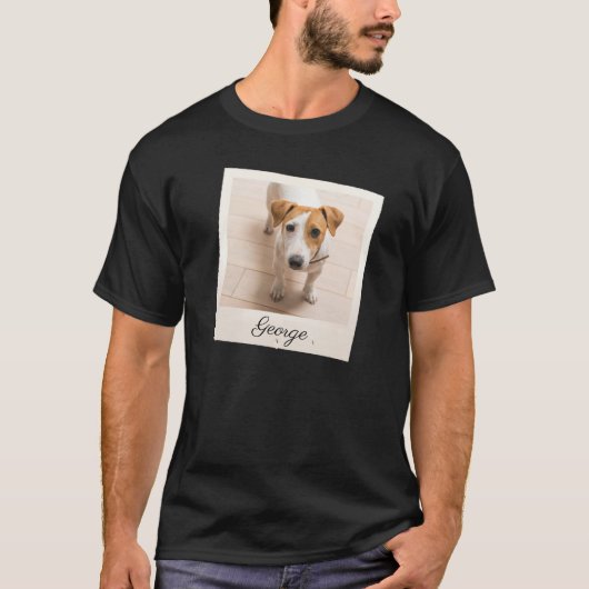 Pet Photo Lijst Rustic Wood - Aangepast T-shirt (Voorkant)