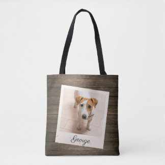 Pet Photo Lijst Rustic Wood - Aangepast Tote Bag