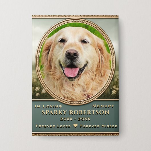 Pet Photo Memorial Button (Voorkant)
