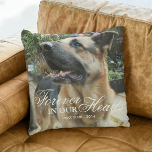 Pet Photo Memorial Gift Vroeger in ons hart Kussen