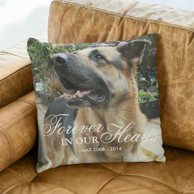 Pet Photo Memorial Gift | Vroeger in ons hart Kussen (Creator heeft geüpload)