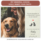 Pet Photo Memorial Pet Loss Quote gepersonaliseerd Canvas Afdruk
