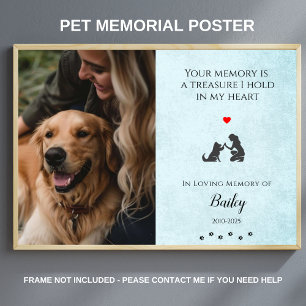 Pet Photo Memorial Pet Loss Quote gepersonaliseerd Poster