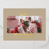 Pet Photo Merry Folie Holiday Briefkaart (Voorkant)