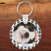 Pet Photo Modern Pawprint Sleutelhanger (Voorkant)