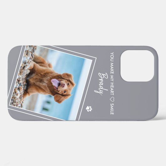 Pet Photo Modern Quote Gray Cat Dog Case-Mate iPhone Case (Achterkant (horizontaal))