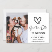 Pet Photo Modern Wedding Sla de datum op Magnetische Uitnodiging (Voorkant)