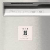 Pet Photo Monogram Blush Save the Date Wedding Magneet (Insitu (Vaatwasser))