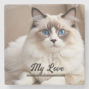 Pet Photo 'My Love' Personaliseer Stenen Onderzetter