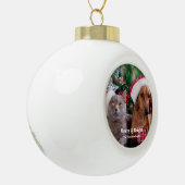Pet Photo Name Merry en Bright Keramische Bal Ornament (Links)