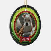 Pet Photo Ornament Red Green Kerstmis (Rechts)