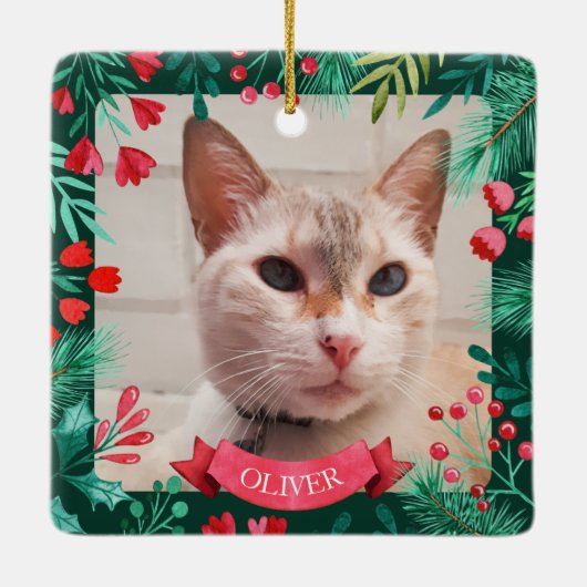 Pet Photo Ornament Waterverf Botanicals (Achterkant)