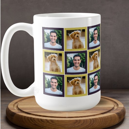 Pet Photo Patchwork Squares Pattern Mom Dad Koffiemok