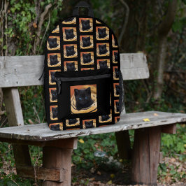 Pet Photo Pattern Black Rugzak