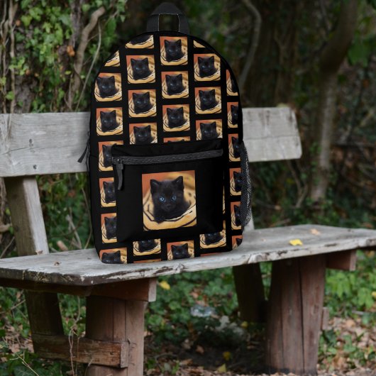 Pet Photo Pattern Black Rugzak