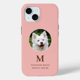 Pet Photo Peach gepersonaliseerd iPhone 15 Case