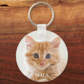 Pet Photo Personalized Cat Keepsake Keychain (Voorkant)