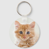 Pet Photo Personalized Cat Keepsake Keychain (Achterkant)