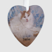 Pet Photo, Quote, Blauwe Pawprint, Naam en Jaren Ornament (voorkant)